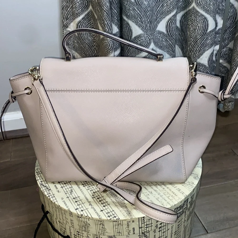 Kate Spade Pale Grey Top Handle Crossbody Purse - Picture 3 of 7